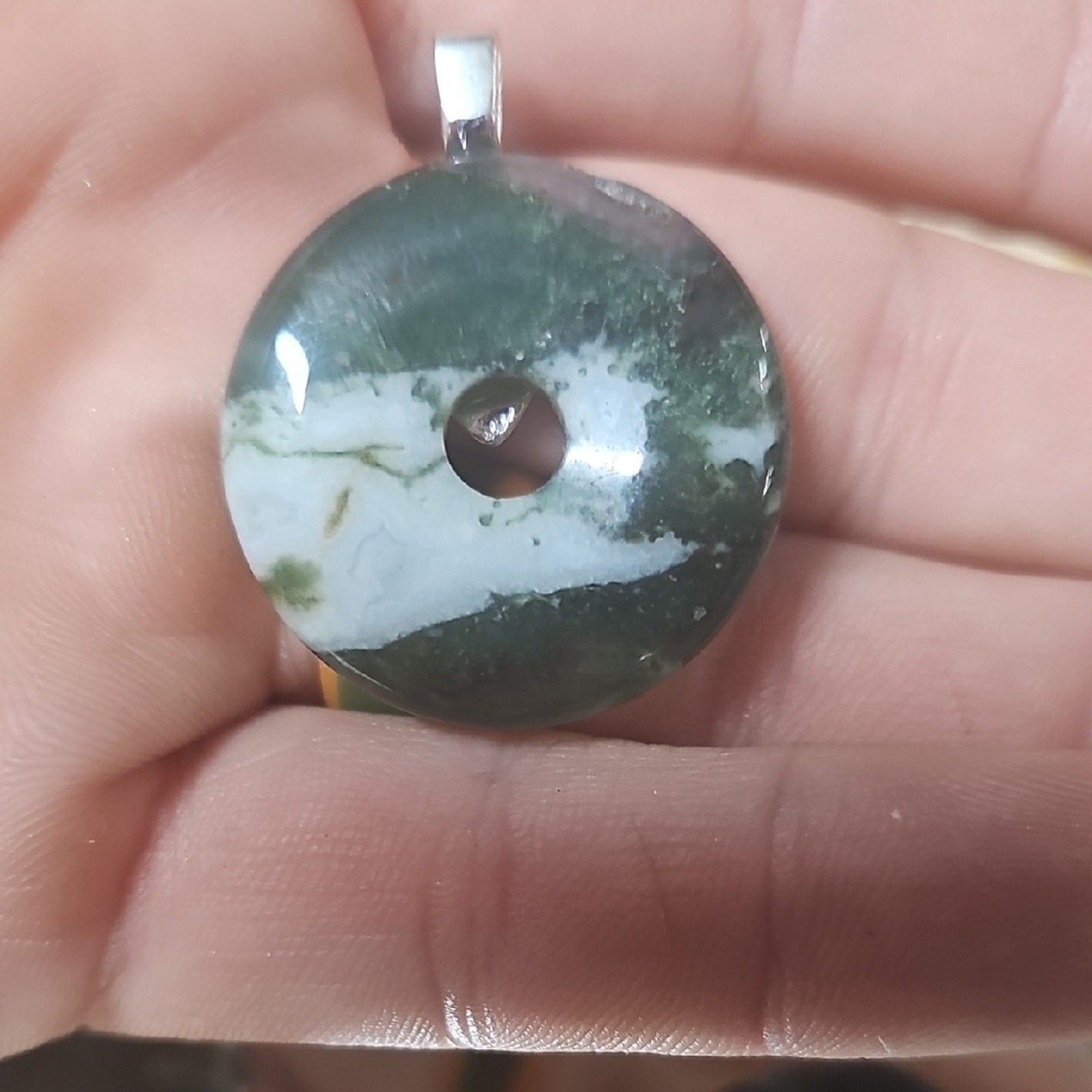Moss Agate Stone Necklace 1 each by CrystalCloud Company
