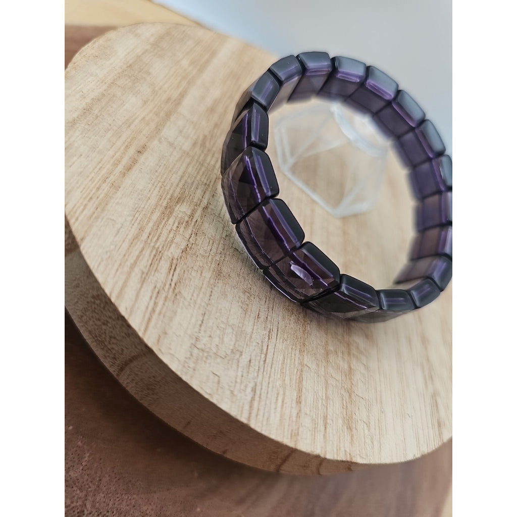 35.4g Natural Dream Purple Amethyst And Agate Crystal Bangle Bracelet Handmade by CrystalCloud Company