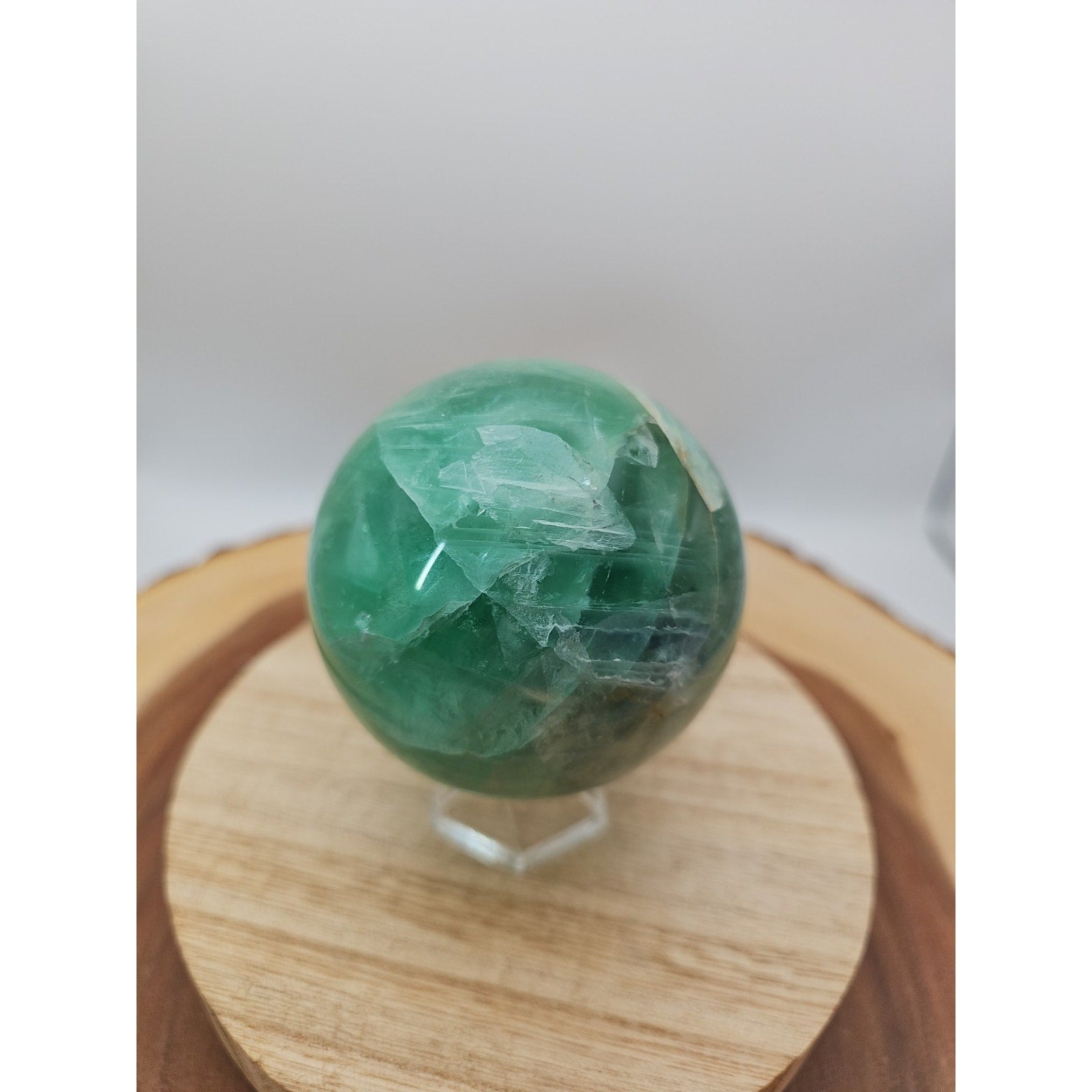 1.59lb Natural Rainbow Fluorite Quartz Crystal Sphere Ball Polished by CrystalCloud Company