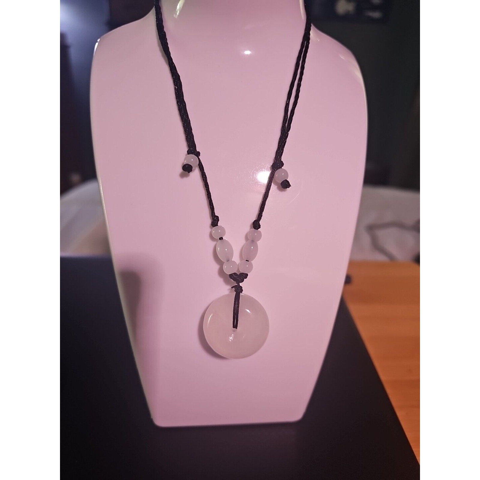 Beautiful! Natural Jade Peace Lucky Buckle Pendant Necklace Healing Adjustable by CrystalCloud Company