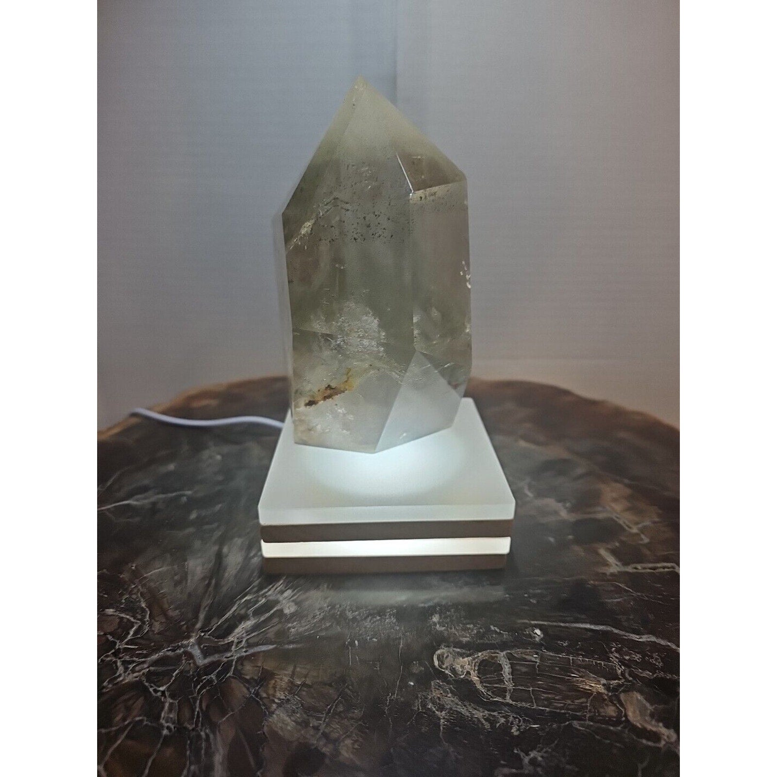 2.7LB Natural Green Ghost Phantom Quartz Crystal Obelisk Wand Point Healing. by CrystalCloud Company