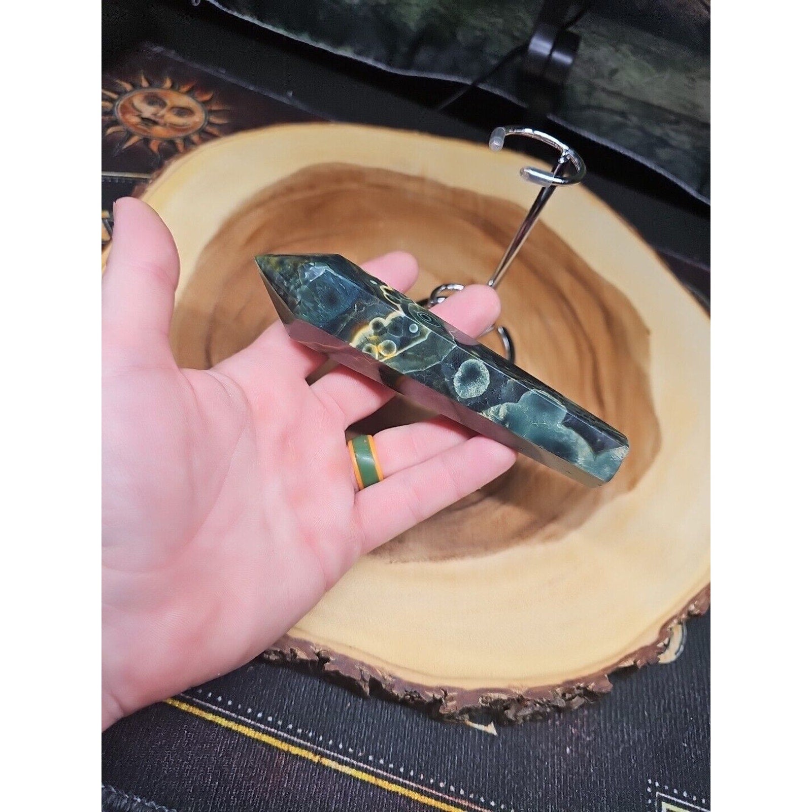 Moss Agate Generator W/Stand 220grams by CrystalCloud Company