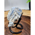 Blue Kyanite Raw Crystal Specimen on Metal Stand