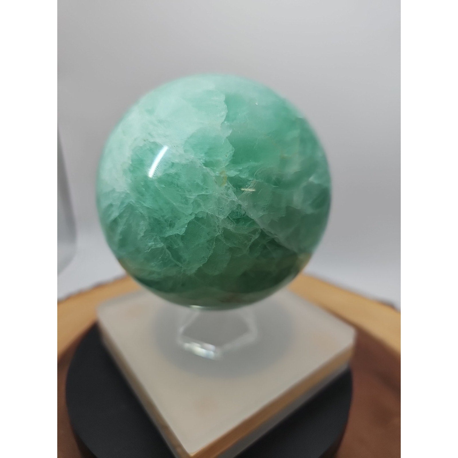 2.80 Natural Rainbow Fluorite Quartz Crystal Sphere Ball Polished Healing by CrystalCloud Company