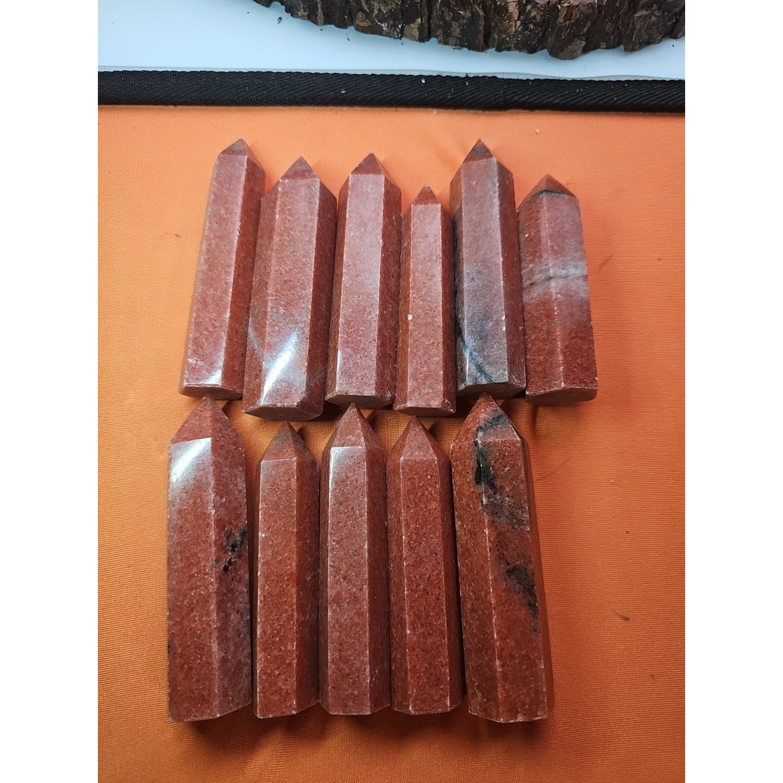 5pcs Avg .65 Natural Rhodonite Quartz Crystal Brazil by CrystalCloud Company