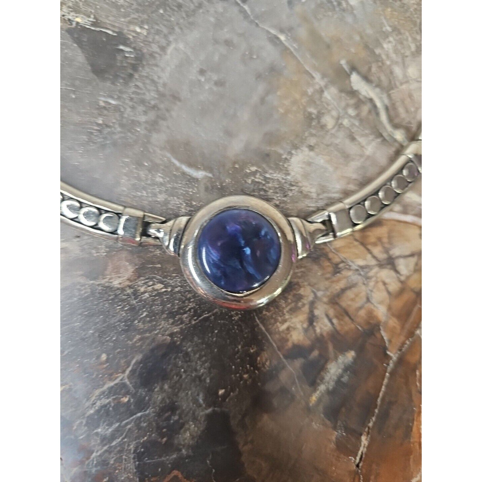 Silver Plated Necklace with Natural Stone Pendant by CrystalCloud Company
