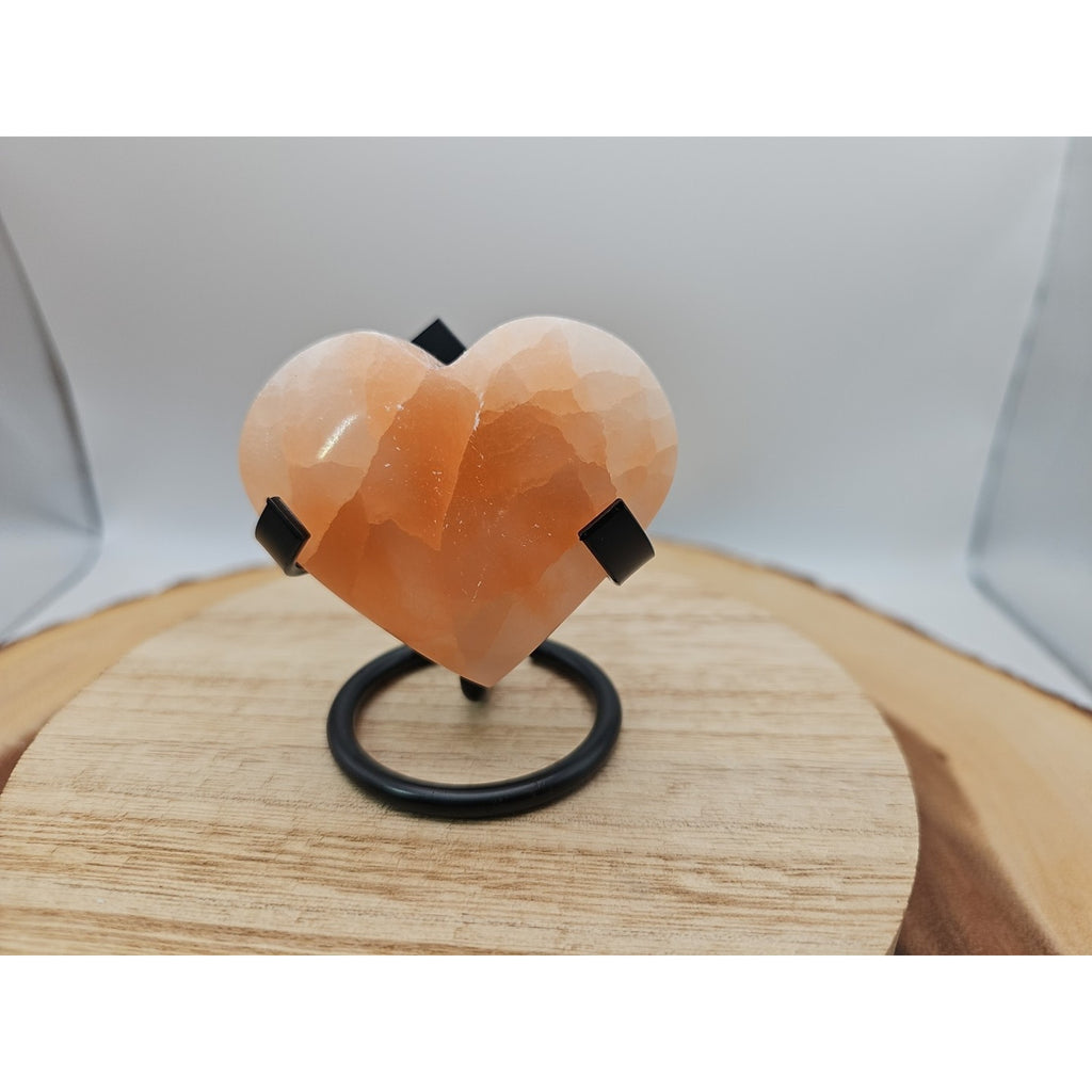 Peach Selenite Palm Stone W/stand 1each by CrystalCloud Company