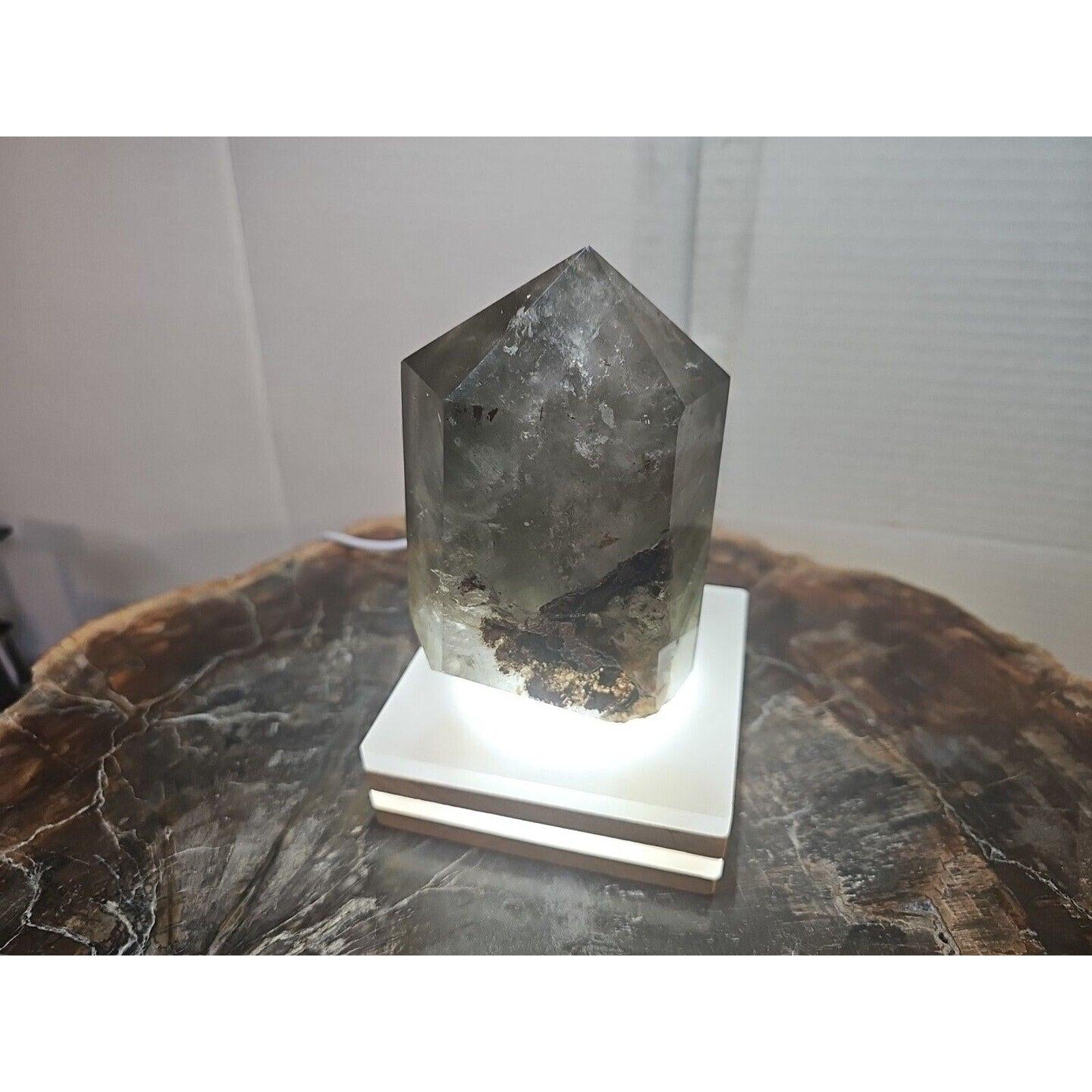 1.73LB Natural Green Ghost Phantom Quartz Crystal Obelisk Wand Point Healing. by CrystalCloud Company