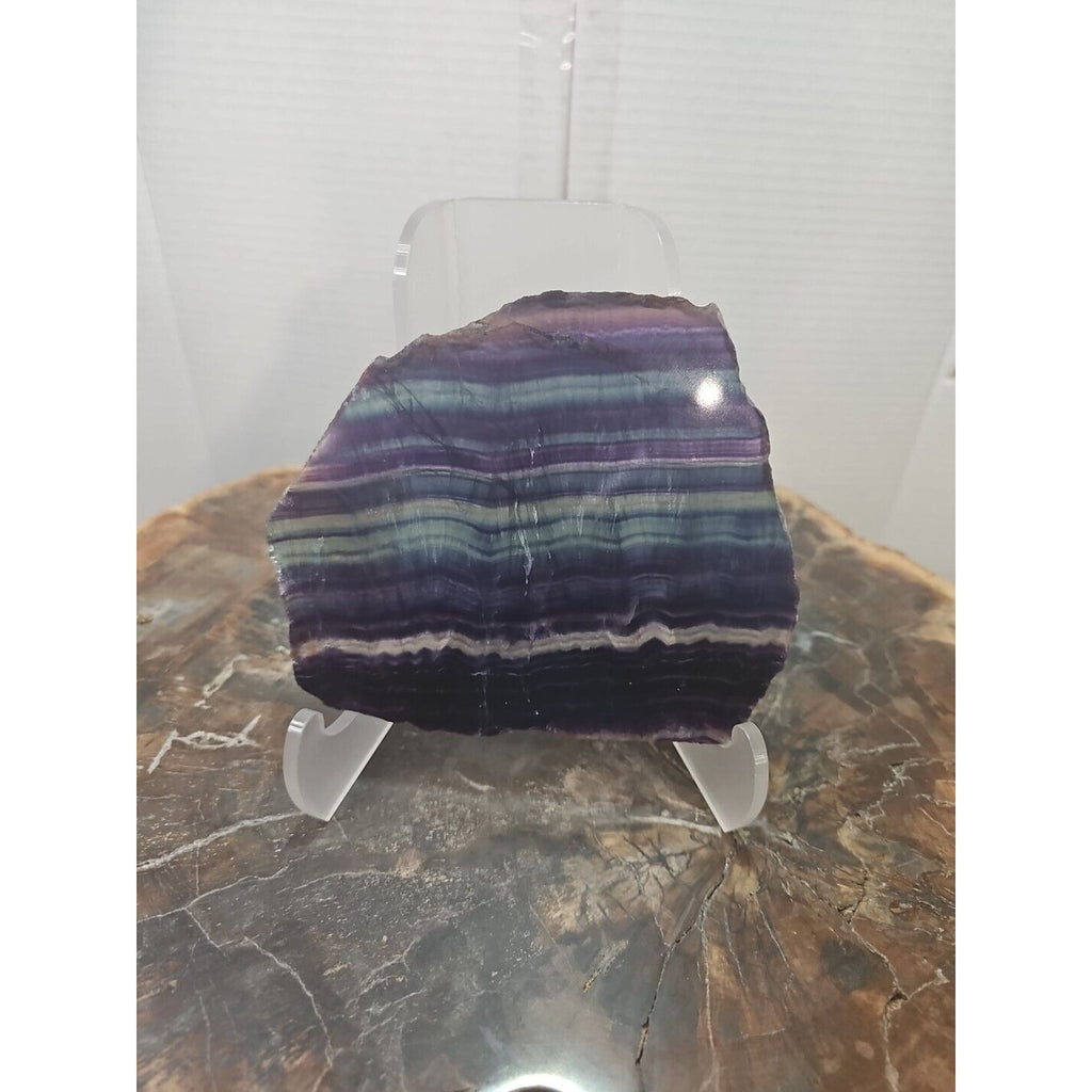 380G Natural beautiful Rainbow Fluorite Crystal flake original stone specimen by CrystalCloud Company