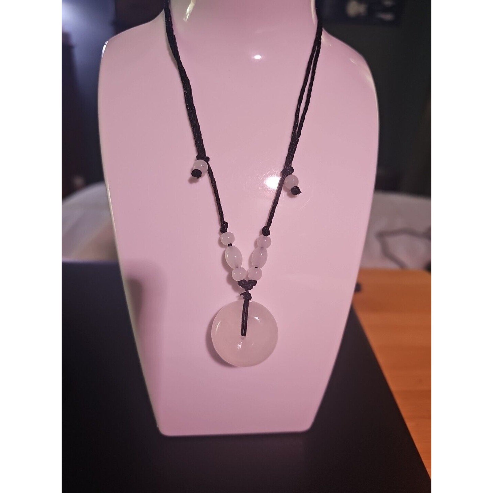 Beautiful! Natural Jade Peace Lucky Buckle Pendant Necklace Healing Adjustable by CrystalCloud Company