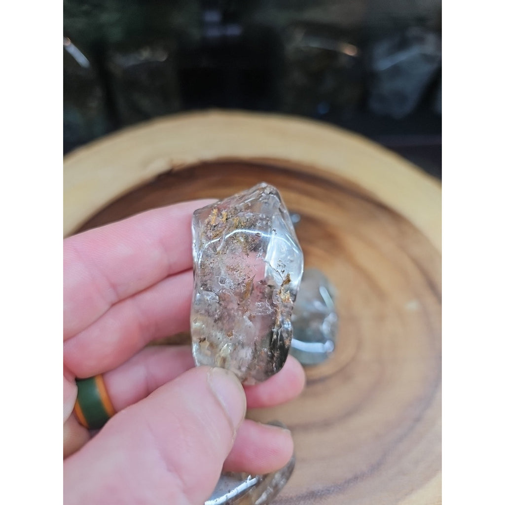 1Pcs XL Natural Phantom Ghost Clear Quartz Crystal Stone Tumble Brazil by CrystalCloud Company