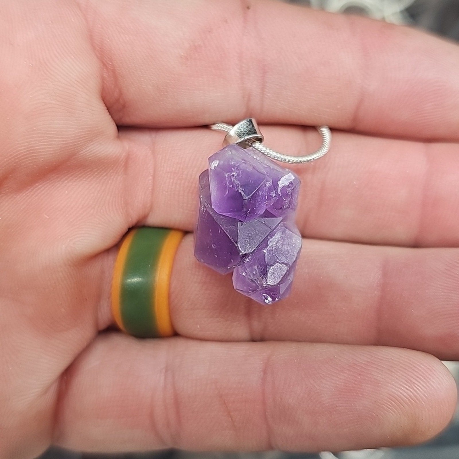 Purple Amethyst Pendant Necklace by CrystalCloud Company