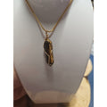 Tiger Eye Neck 18in Gold Plated Chain Handmade by CrystalCloudCompany