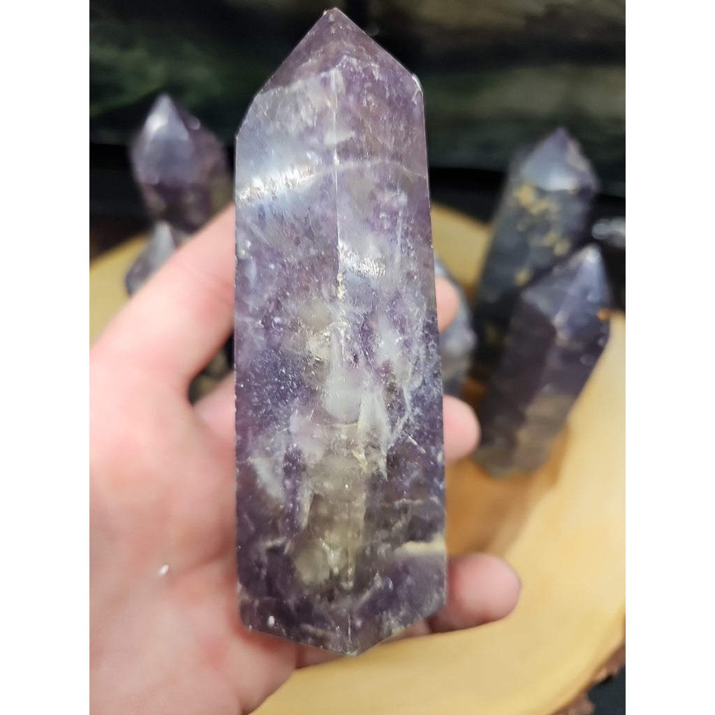 Purple Mica Lepidolite Crystal Tower — 300g–400g, Africa | CrystalCloud Company by CrystalCloud Company