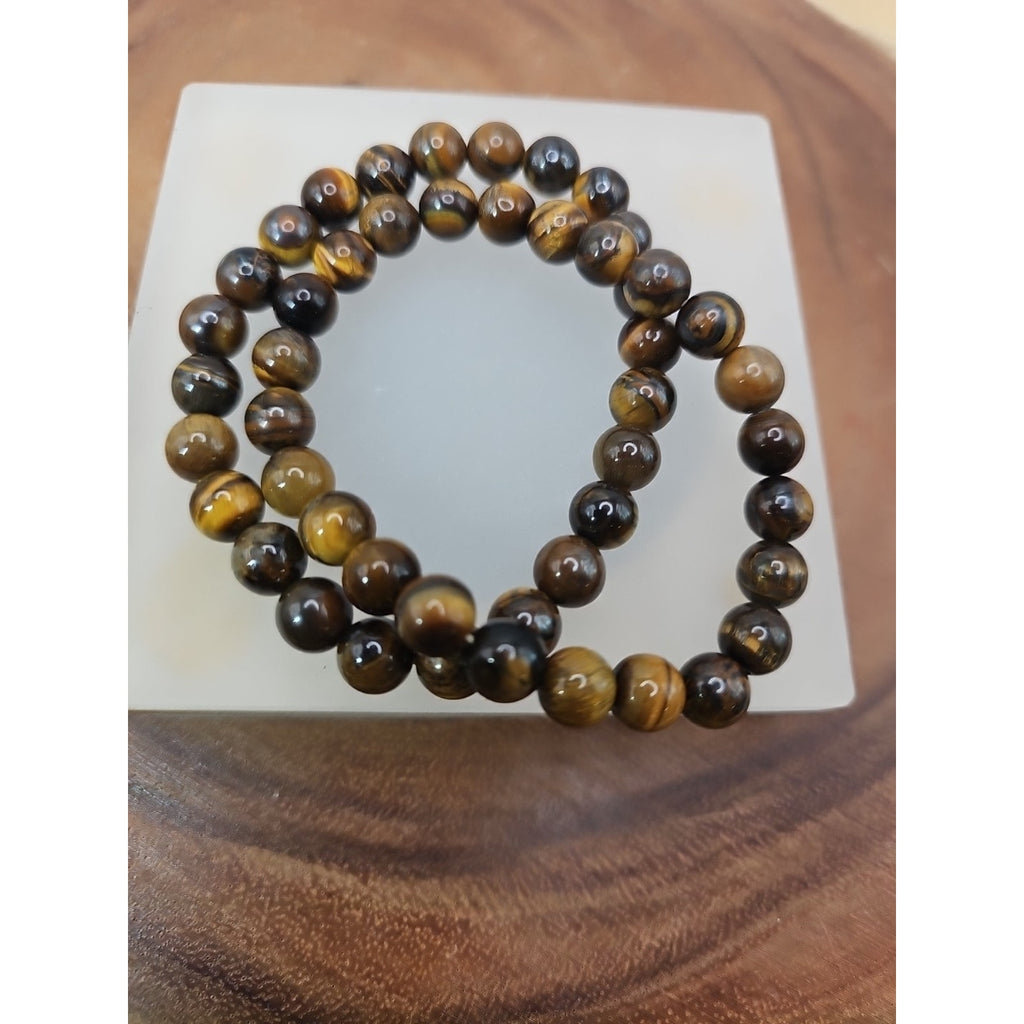 1 Handmade 8mm Mixed Natural Gemstone Tigers Eye Stretchy Bracelet Reiki Chakra by CrystalCloud Company