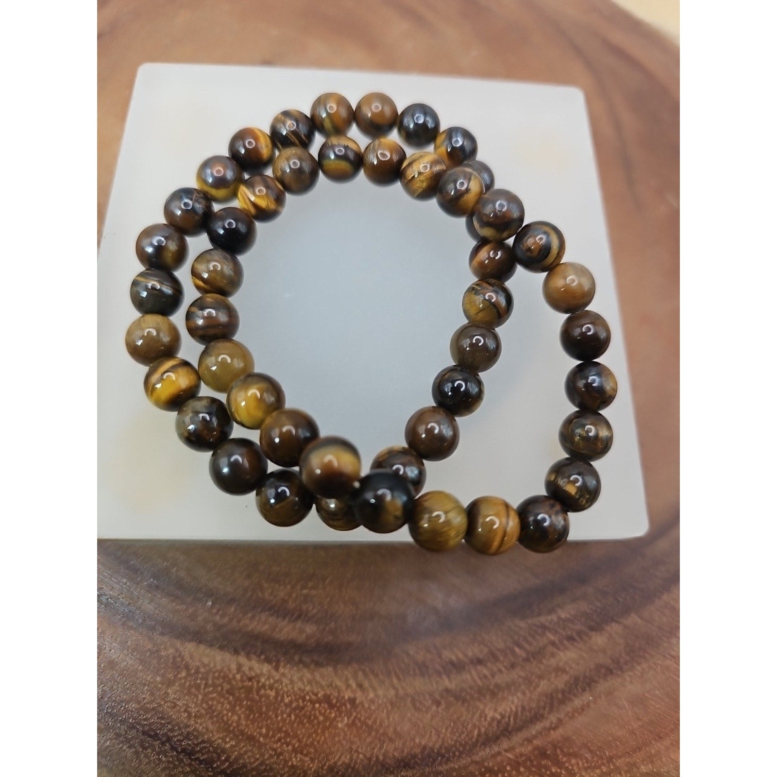 1 Handmade 8mm Mixed Natural Gemstone Tigers Eye Stretchy Bracelet Reiki Chakra by CrystalCloud Company