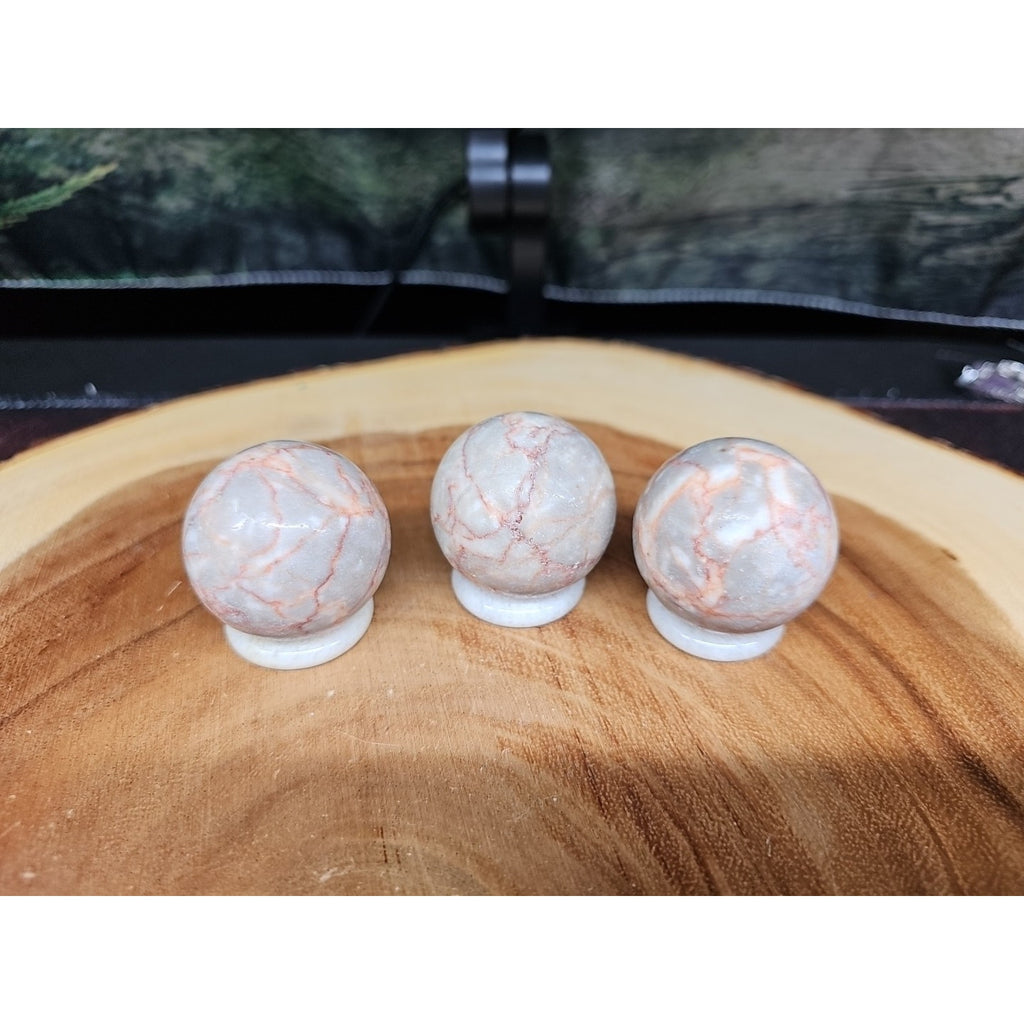 1each Natural Quartz Crystal Jasper Sphere Ball Healing 40mm W/ring Stand Random by CrystalCloud Company