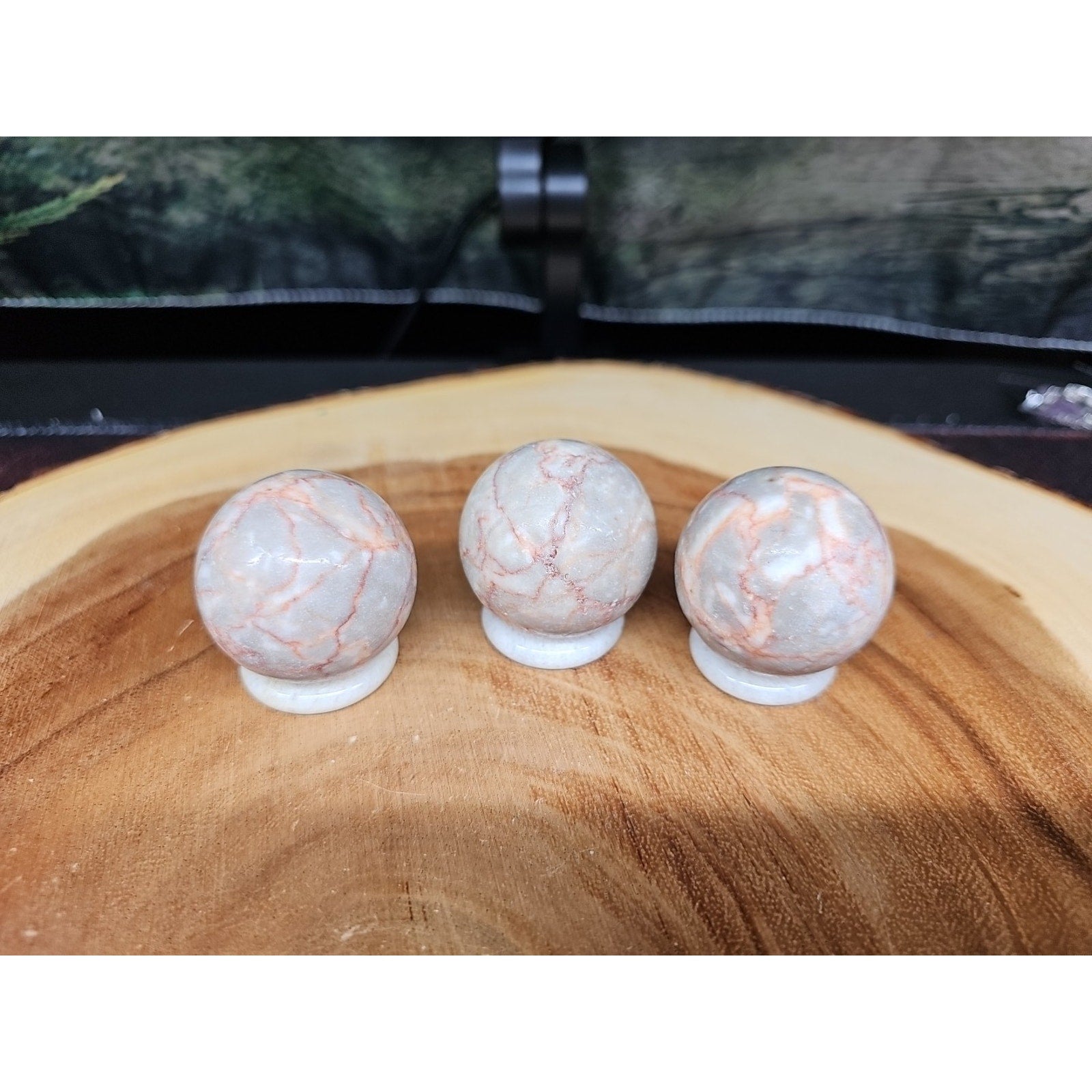 1each Natural Quartz Crystal Jasper Sphere Ball Healing 40mm W/ring Stand Random by CrystalCloud Company