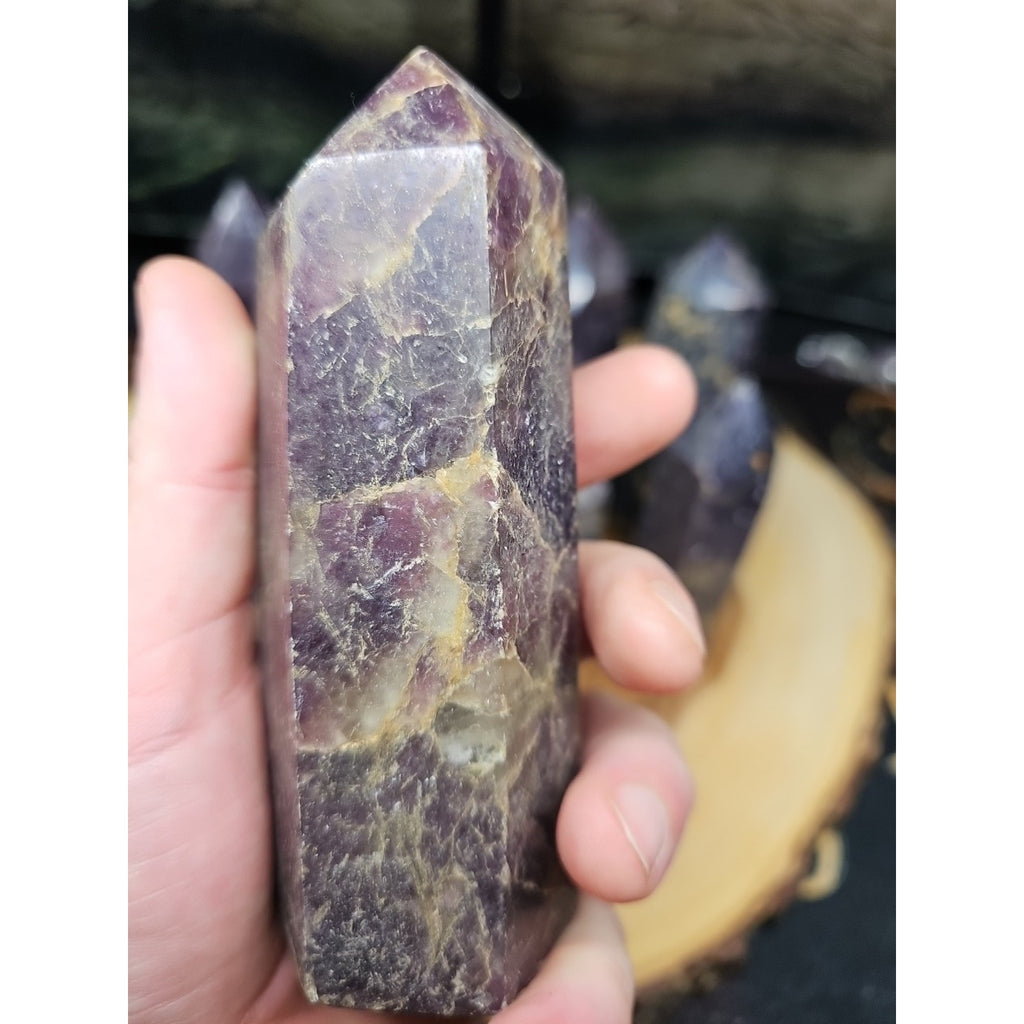 Purple Mica Lepidolite Crystal Tower — 300g–400g, Africa | CrystalCloud Company by CrystalCloud Company