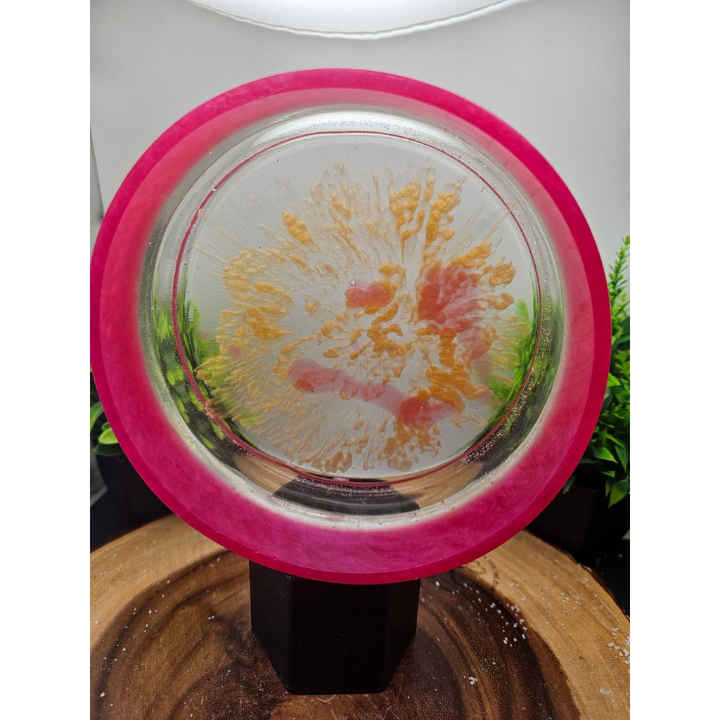 Handmade Resin Bowl Pink Gold Floral One of a Kind