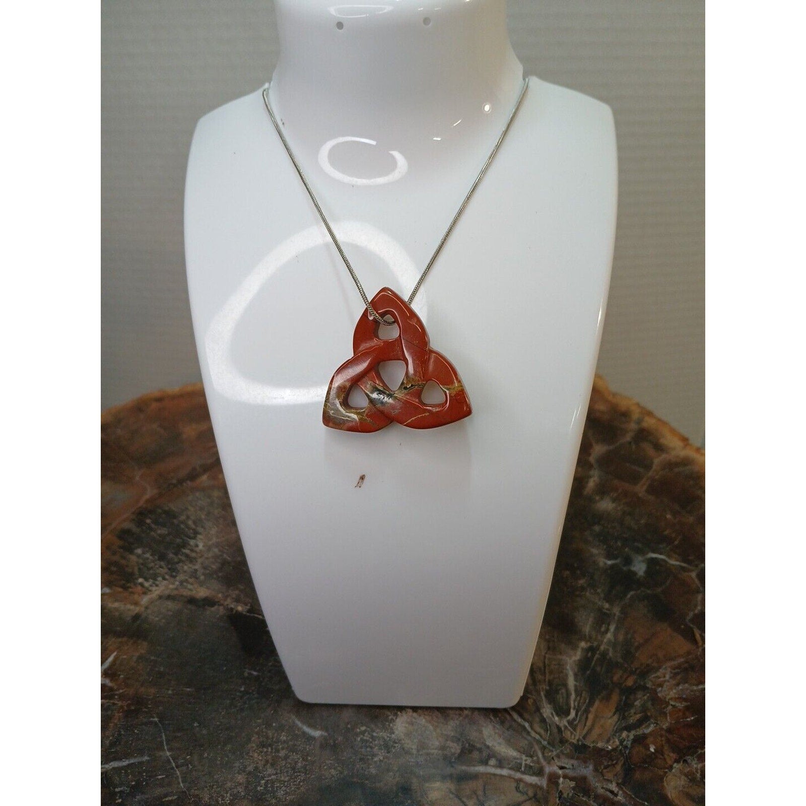 Ocean Jasper Agate Necklace W/925 Silver Chain by CrystalCloud Company