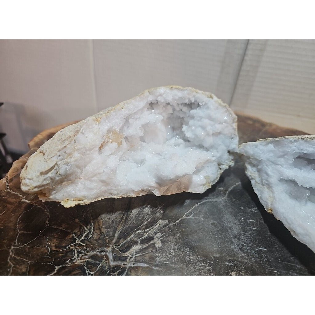 Moroccan Quartz Geode Pair with Display Stands — 3.88 lbs | CrystalCloud Company by CrystalCloud Company