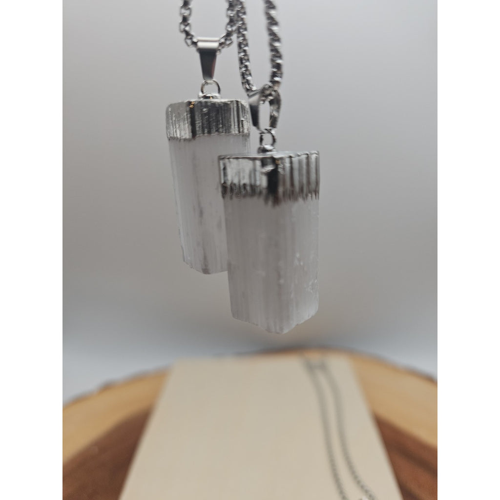 Selenite Crystal Necklace 1 Each W/Chain by CrystalCloud Company