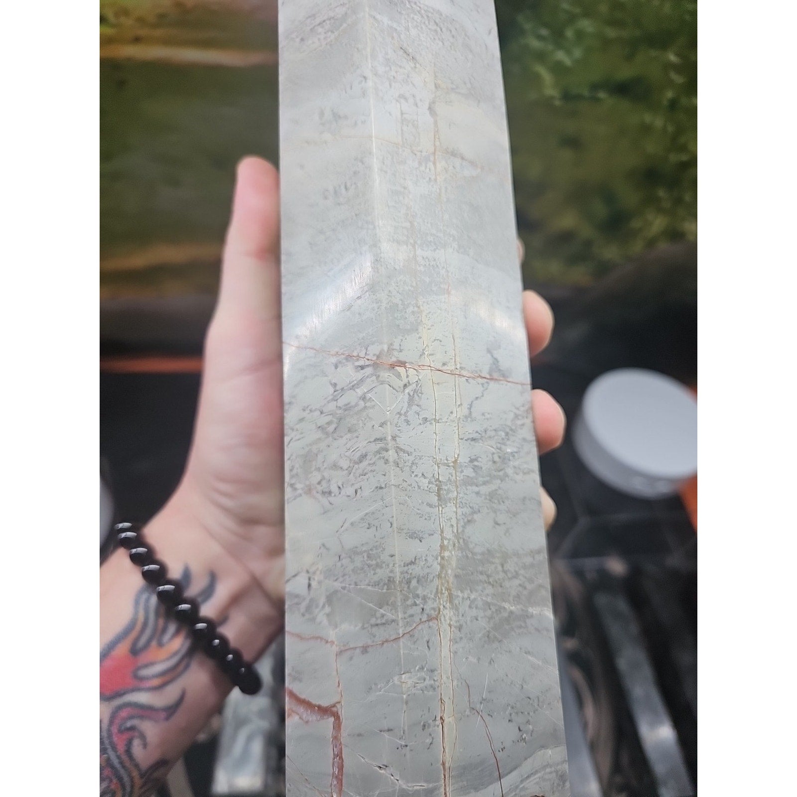 6.66lbs 12in Tall Ocean Jasper Crystal Point by CrystalCloud Company