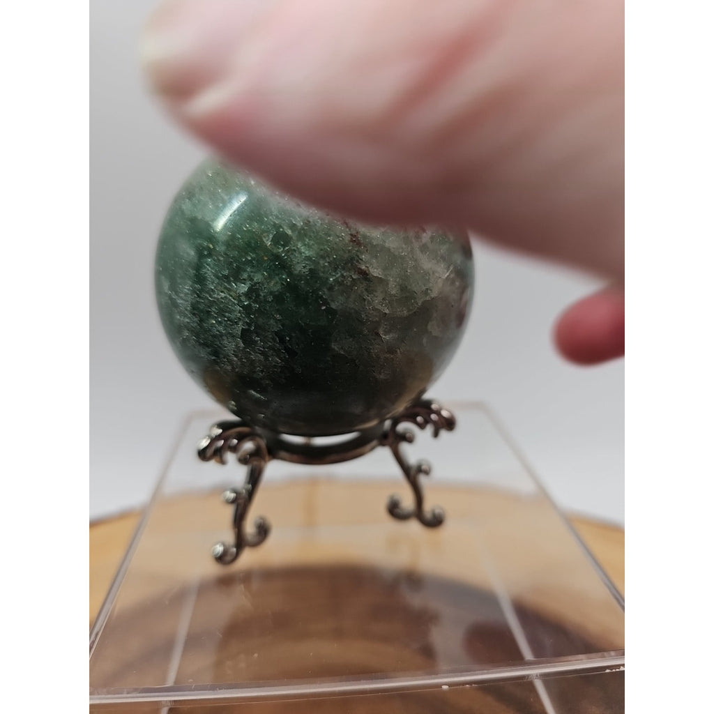 Green Strawberry Quartz 62mm .73lb W/stand by CrystalCloud Company