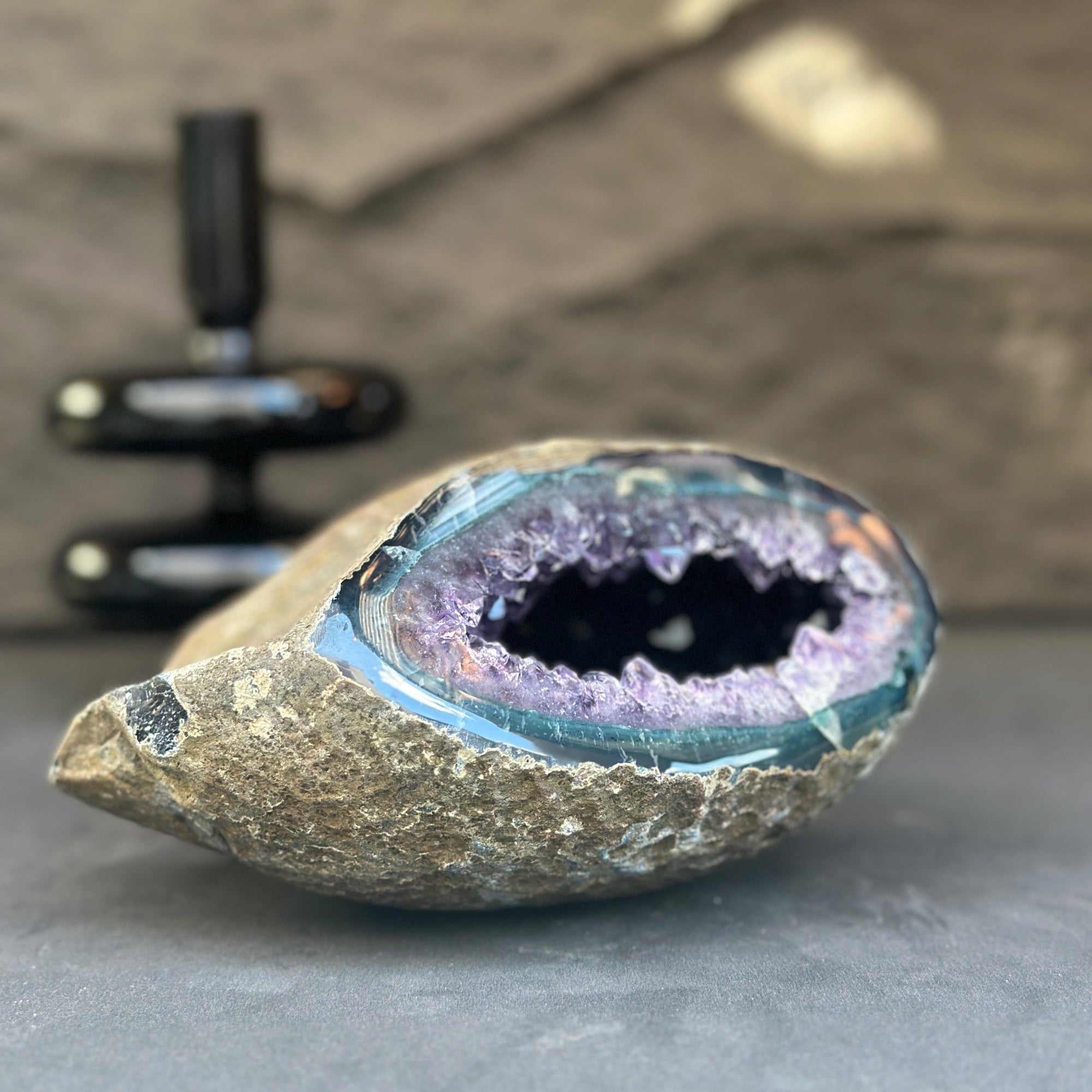 Extra Large Amethyst Geode Centerpiece With Agate