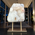 Natural Uruguayan Quartz Crystal on Metal Stand