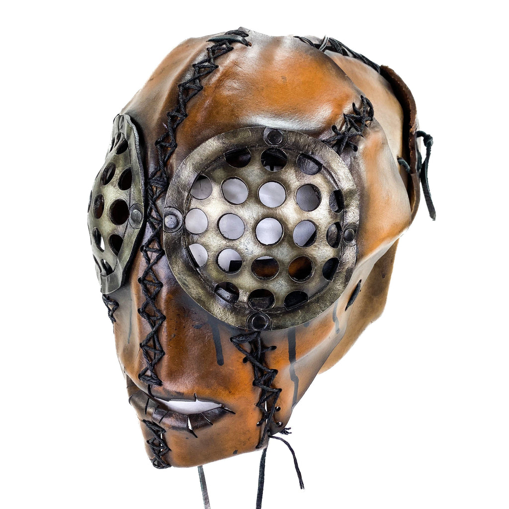 The Toy  - Handmade Leather Mask with Pull Ties