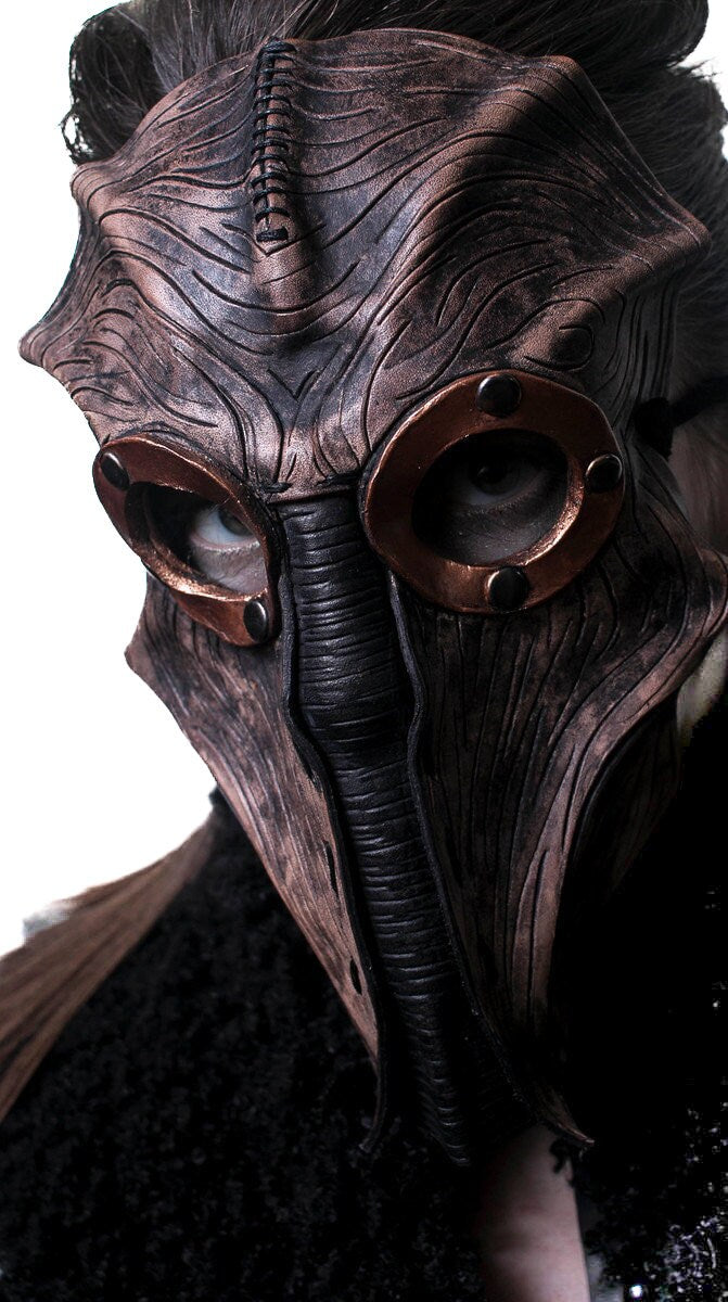 Steampunk Inspired Handmade Genuine Leather Mask in Brown