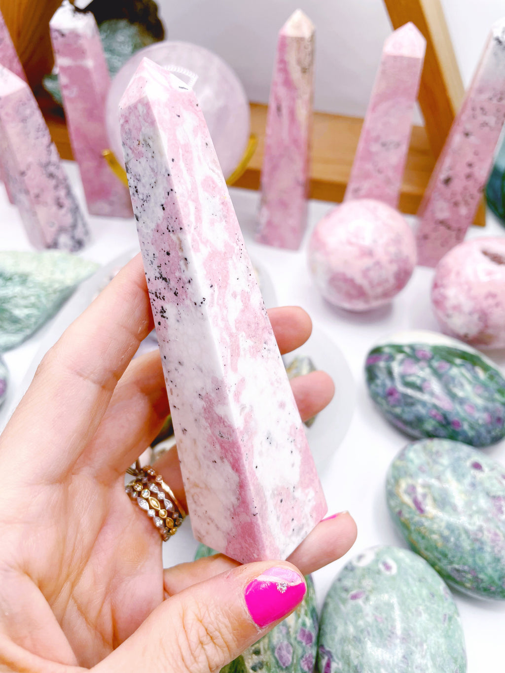 Rhodonite Obelisk by Baltic Mermaid