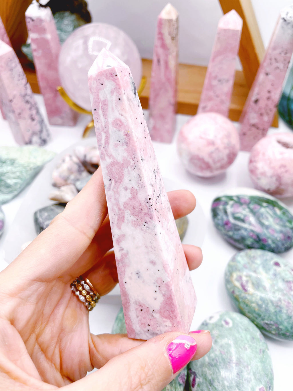 Rhodonite Obelisk by Baltic Mermaid