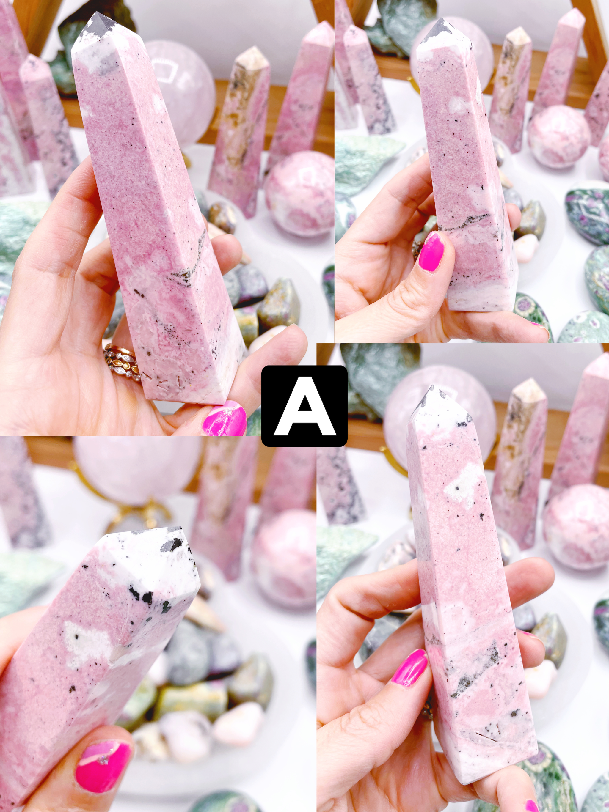 Rhodonite Obelisks by Baltic Mermaid