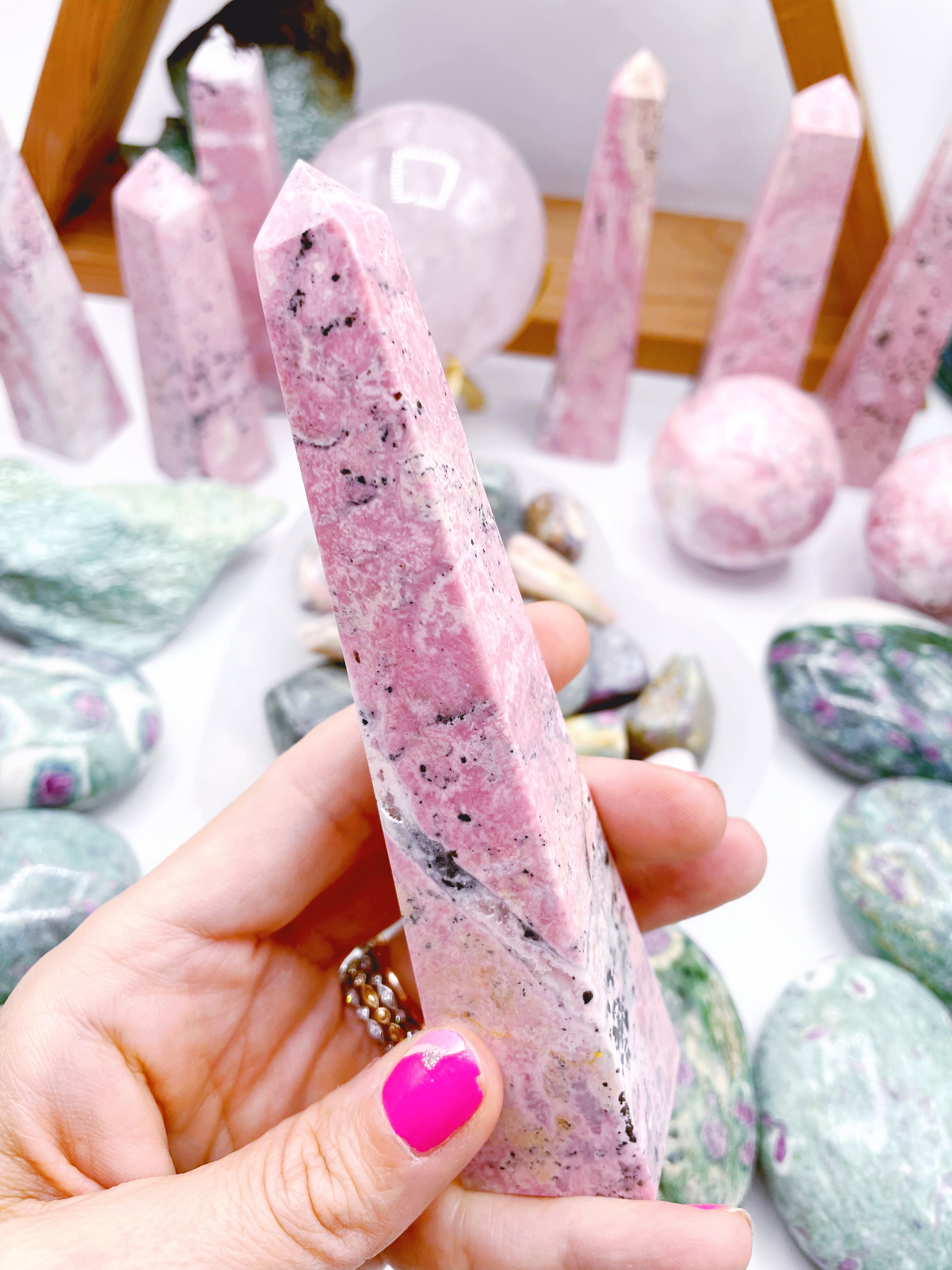 Rhodonite Obelisks by Baltic Mermaid