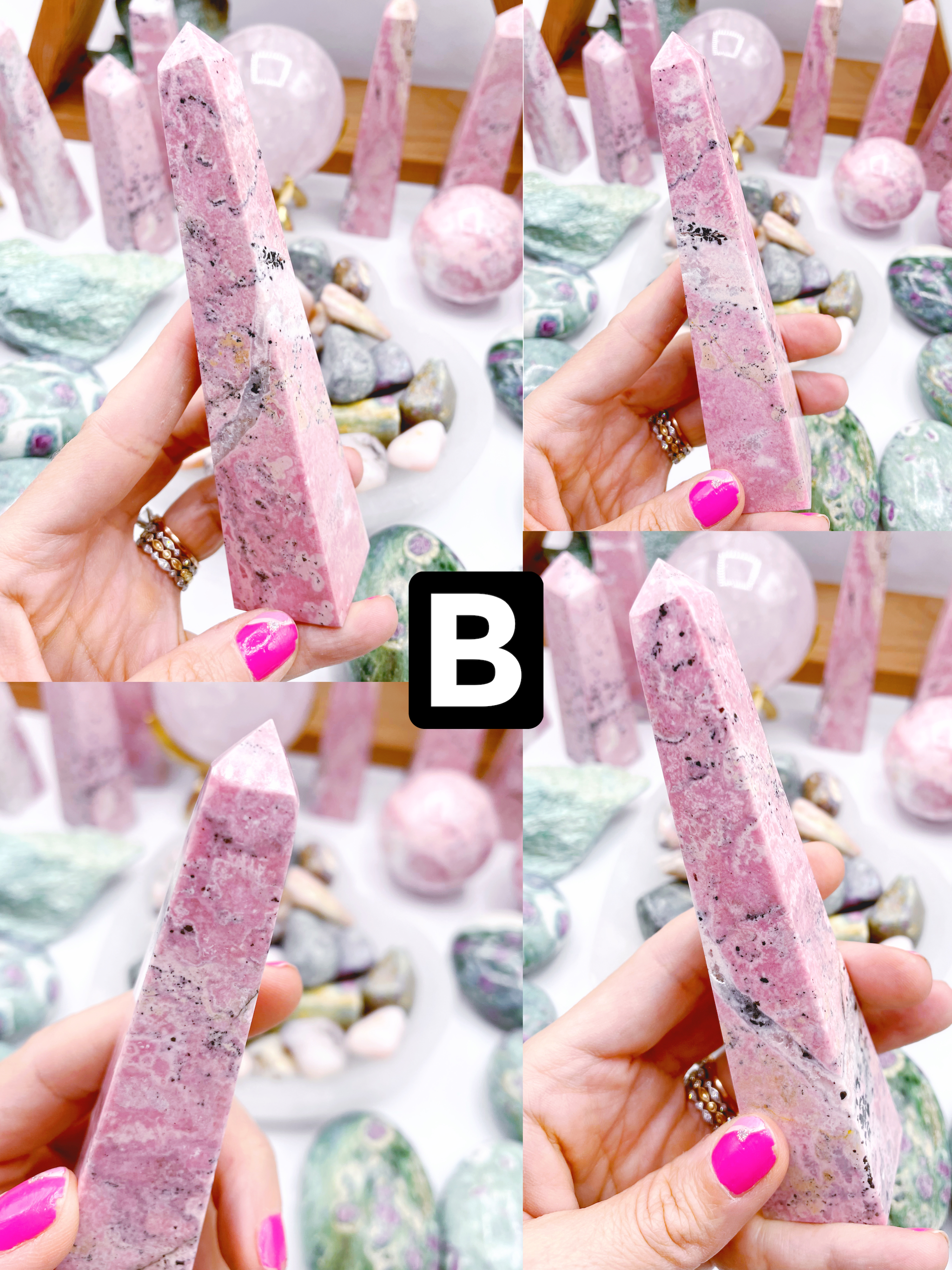 Rhodonite Obelisks by Baltic Mermaid