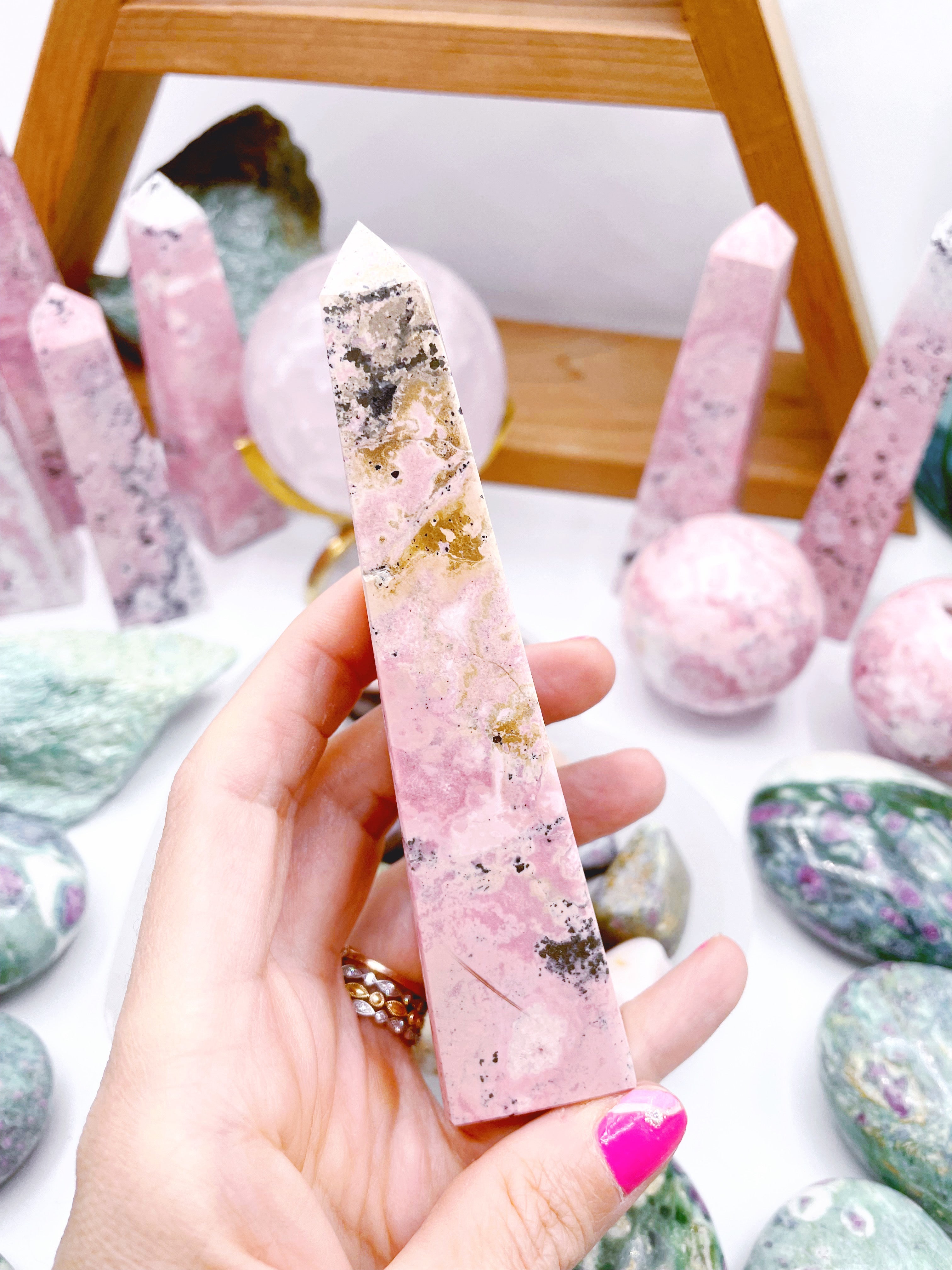 Rhodonite Obelisks by Baltic Mermaid