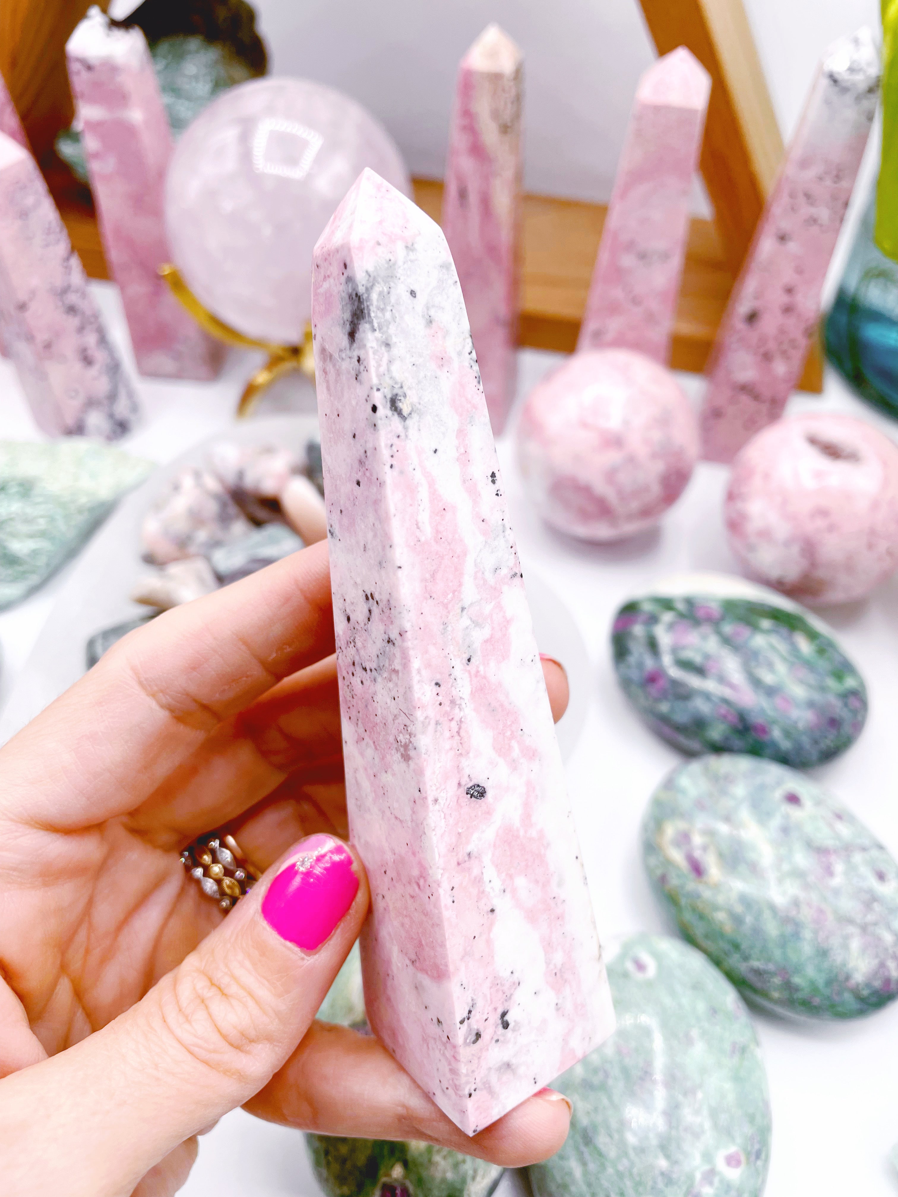 Rhodonite Obelisk by Baltic Mermaid