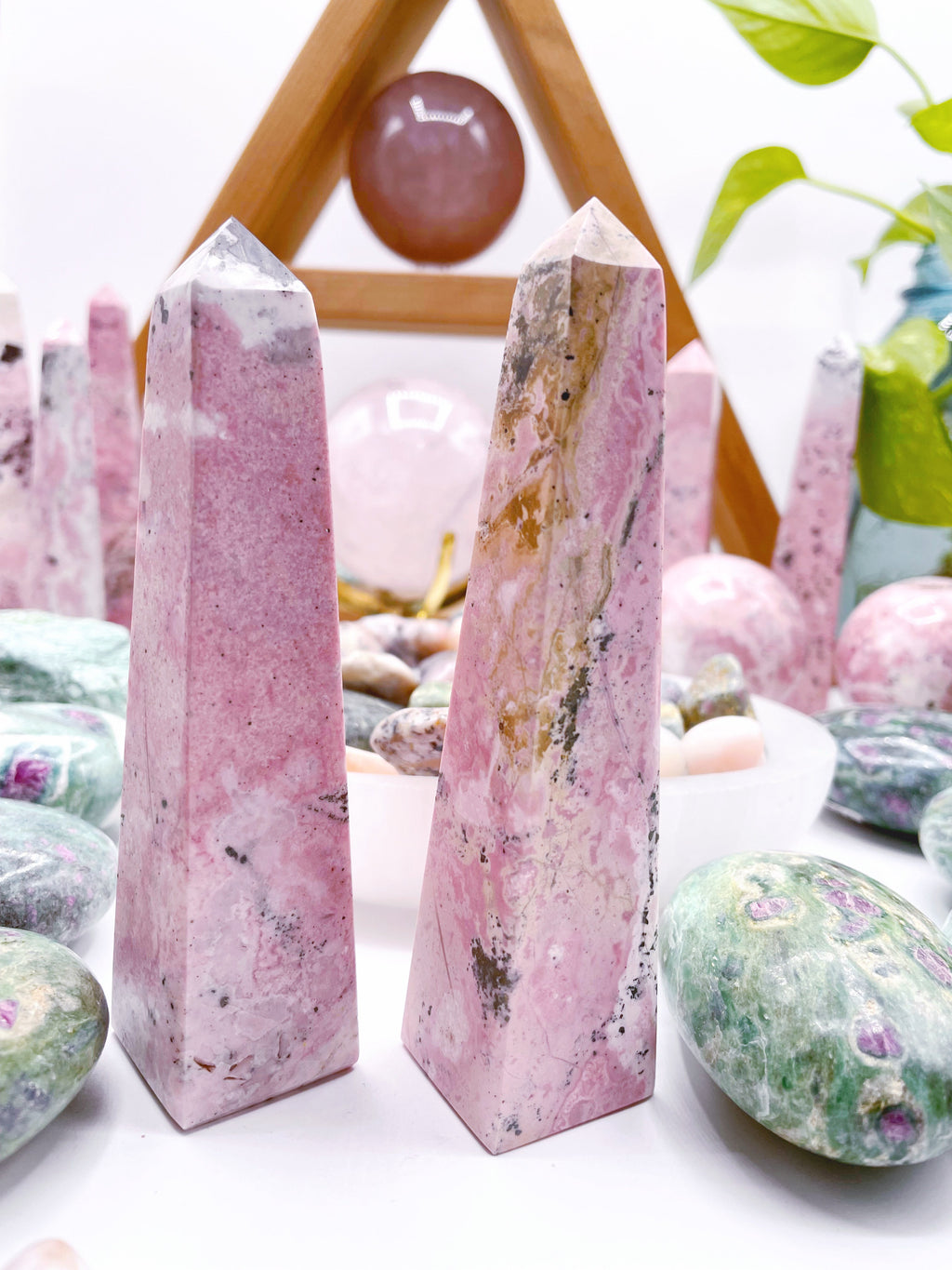 Rhodonite Obelisks by Baltic Mermaid