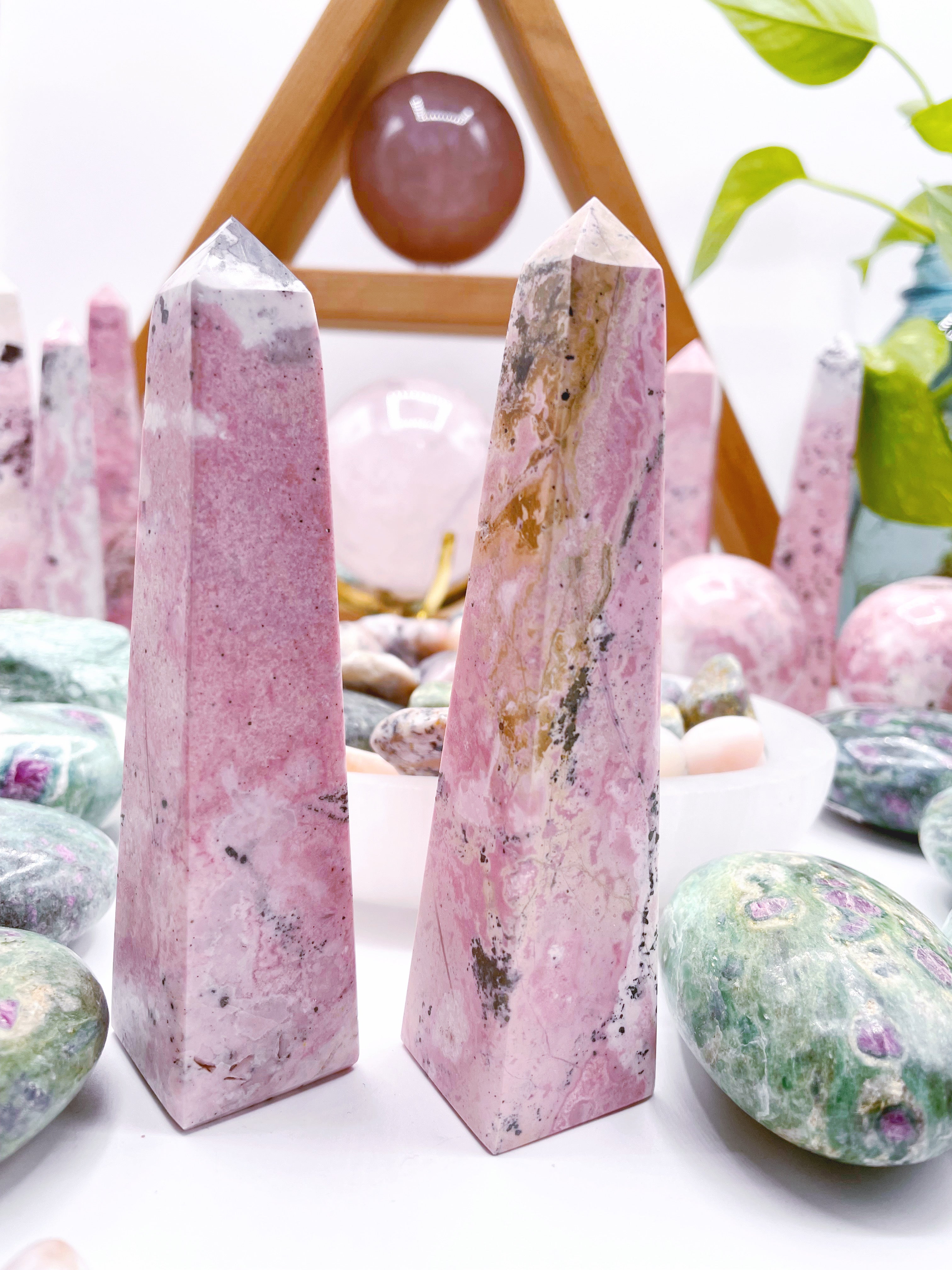 Rhodonite Obelisks by Baltic Mermaid