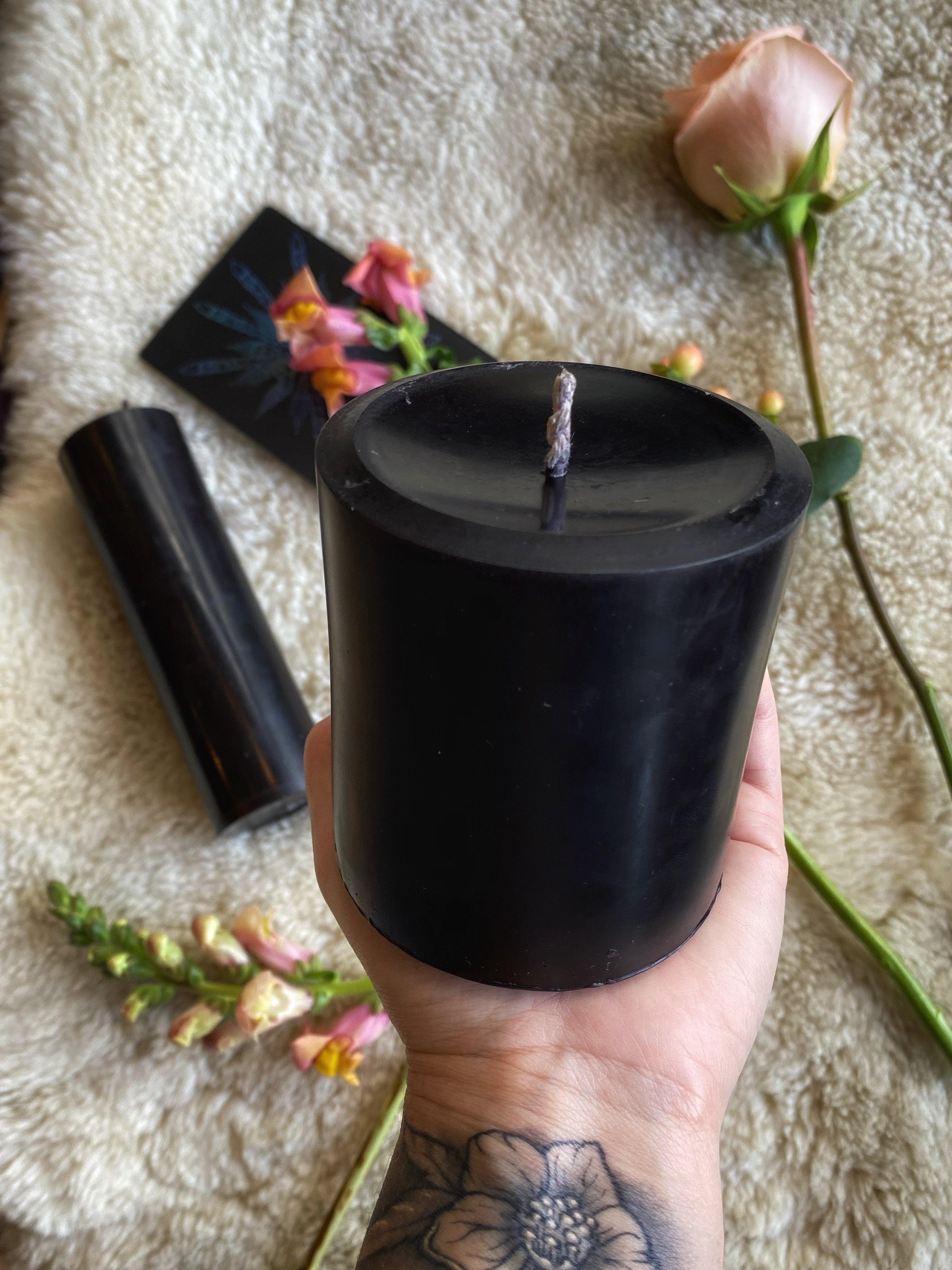 Black Beeswax Pillar Ritual Candles