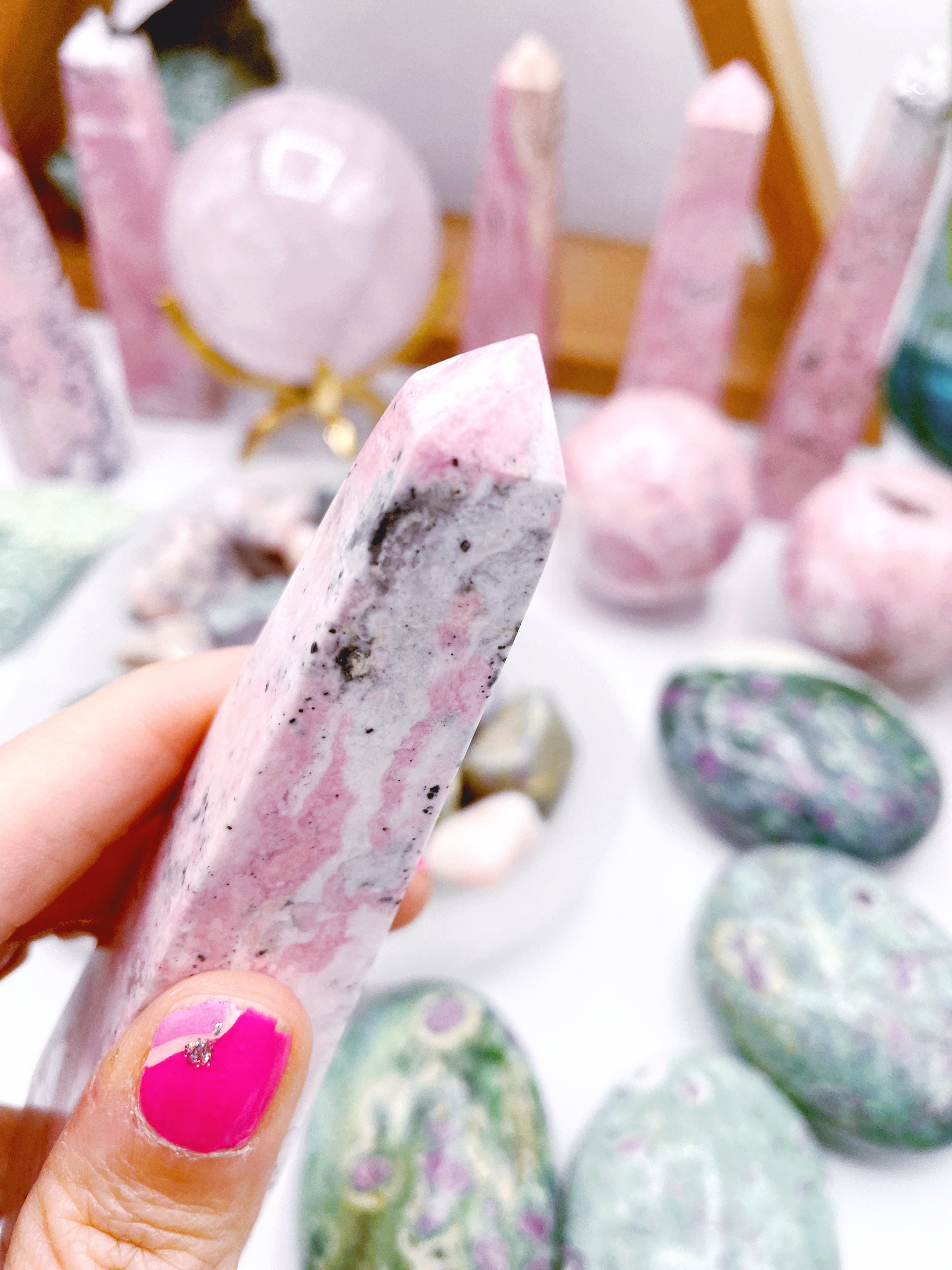 Rhodonite Obelisk by Baltic Mermaid