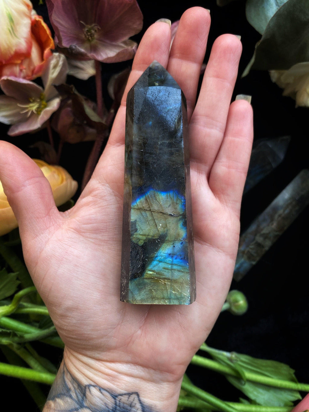 Labradorite Crystal Wands - Polished Tower