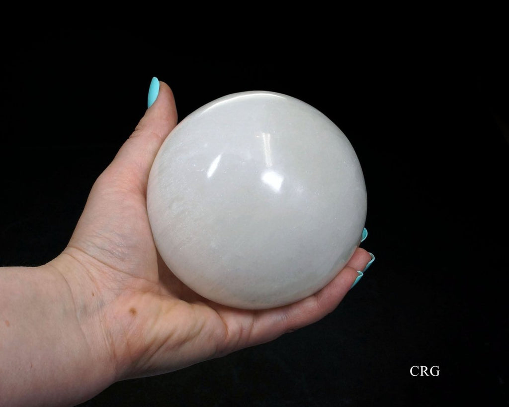 Large Selenite Sphere (1 Piece) 4" Inches by Crystal River Gems