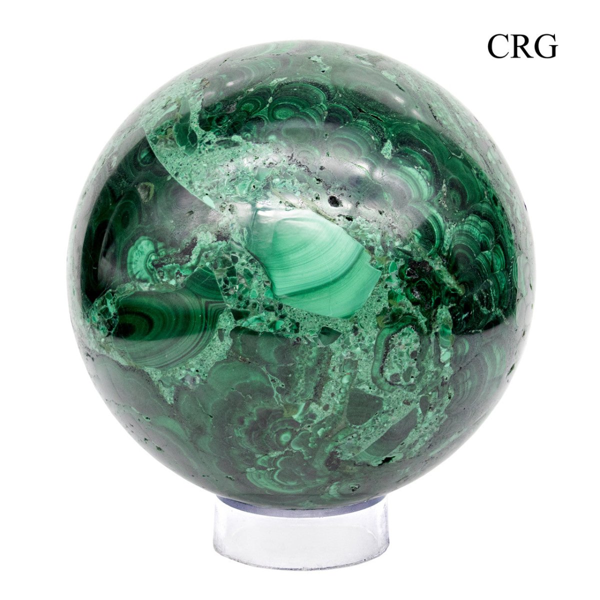Malachite Sphere - 8-9 cm - Qty 1 by Crystal River Gems