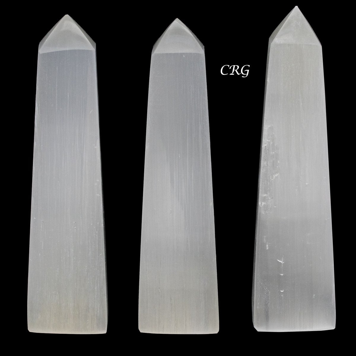 Selenite Obelisk Tower 7 to 7.5 Inches (1 Piece) by Crystal River Gems