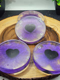 Obsidian heart coasters by CrystalCloud Company