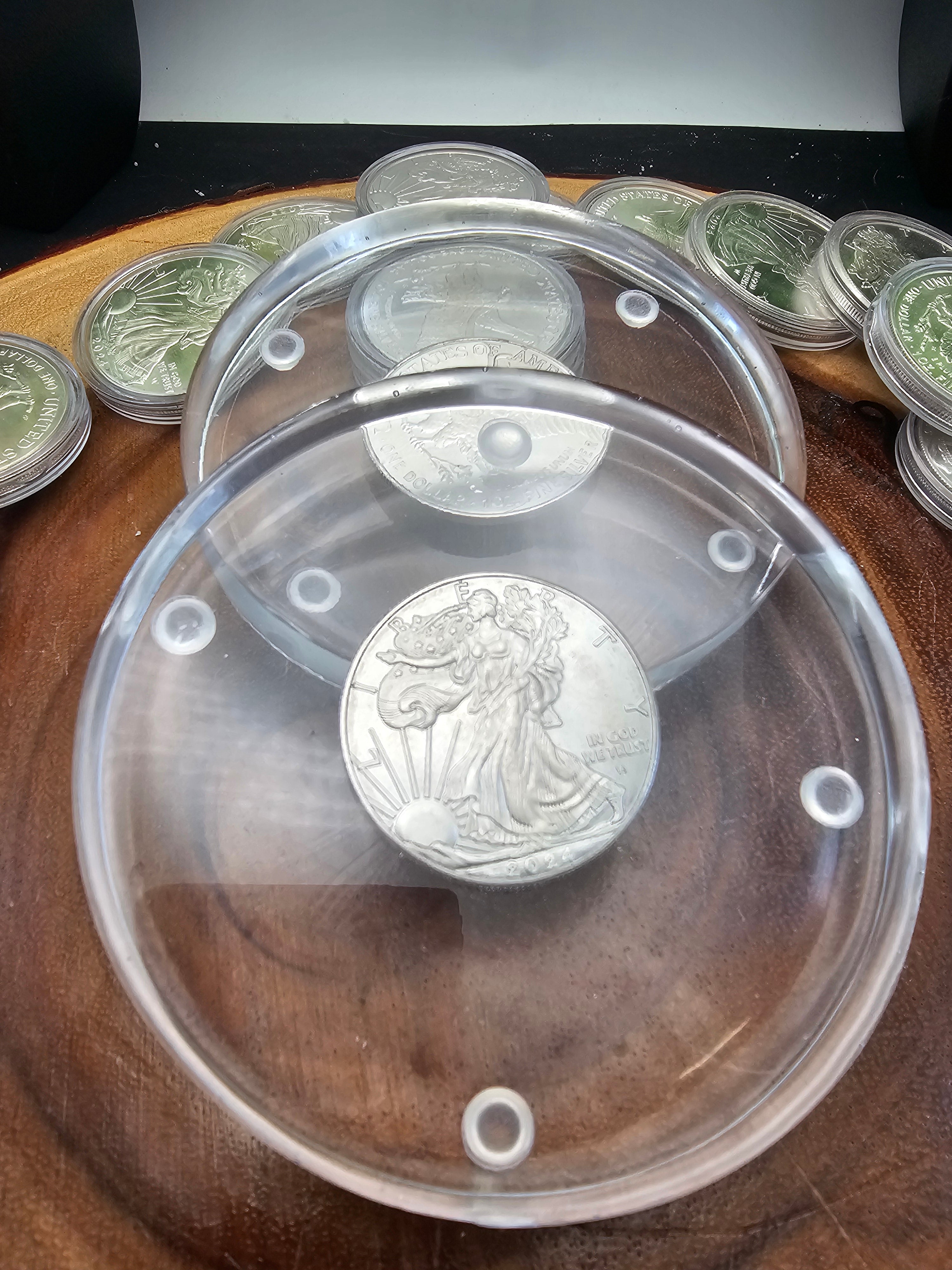 Silver Dollar coaster set 4pcs by CrystalCloud Company
